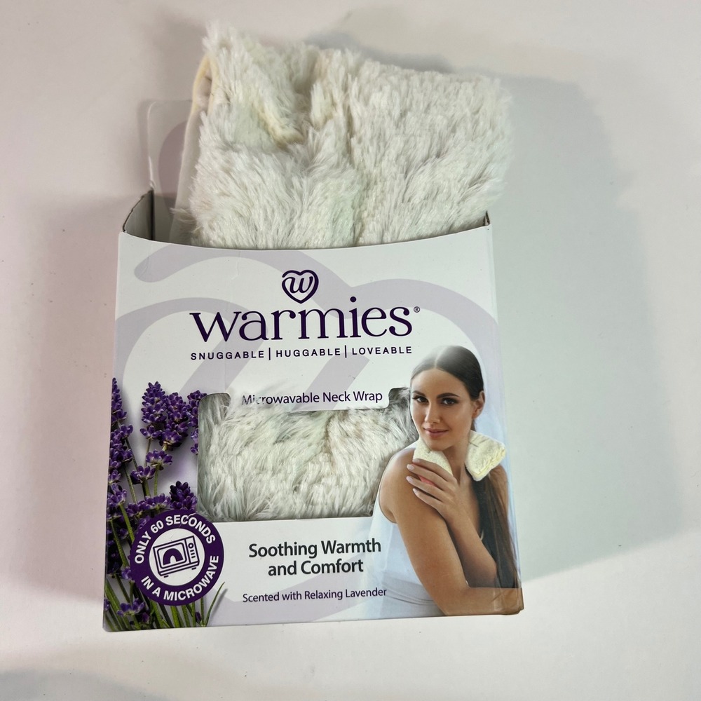 Warmies Microwavable Neck‎ Wrap Cream NIP Lavendar Lightly Weighted